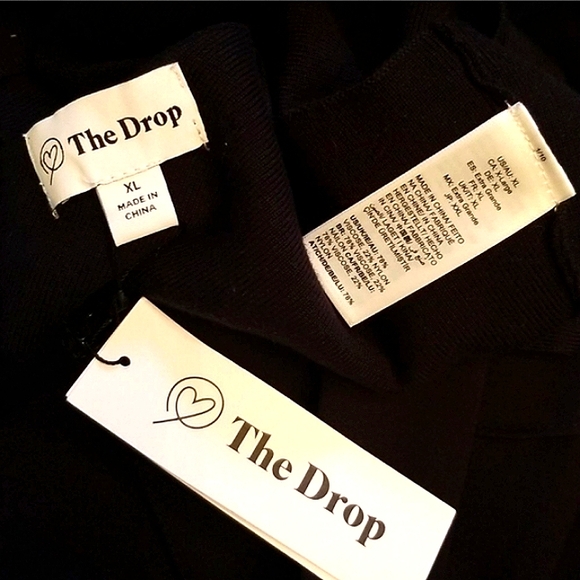 THE DROP MALIKA BLACK LIMITED EDITION WRAP AROUND SWEATER BRALETTE NWT SIZE XL - Picture 12 of 12